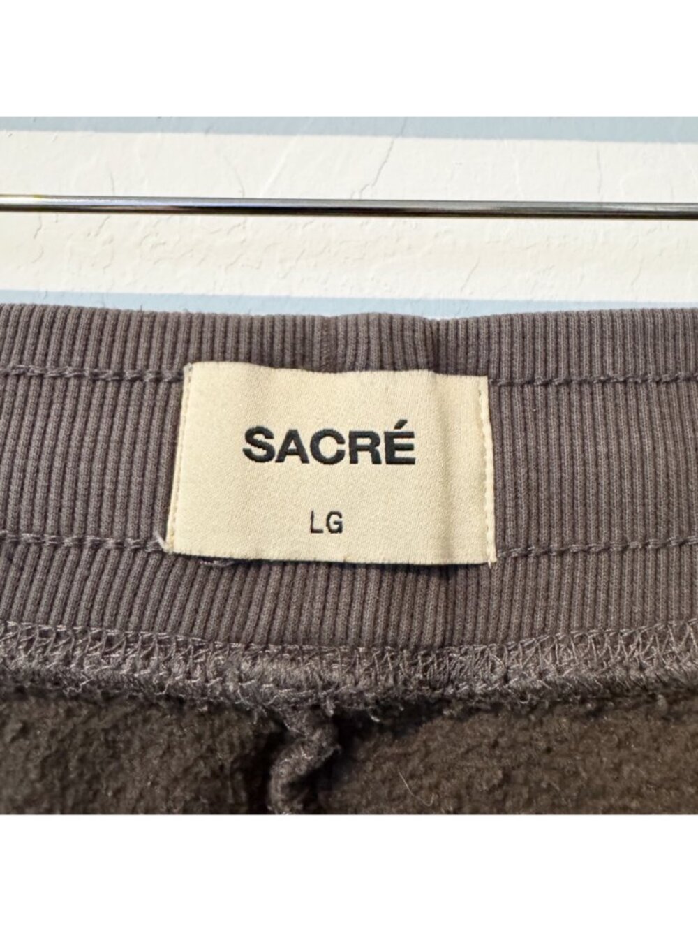 Sacre High Rise Pull On Elastic Waist Loungewear Sweat Shorts Casual Gray Large - Picture 4 of 8